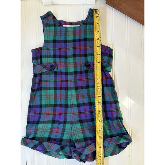 Vintage Plaid One Piece Romper Outfit Girls 18 Months Baby Cary - Picture 2 of 8